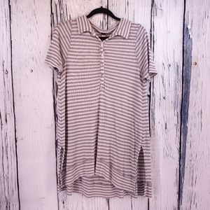 Free People | We The Free Gray & White Long Top